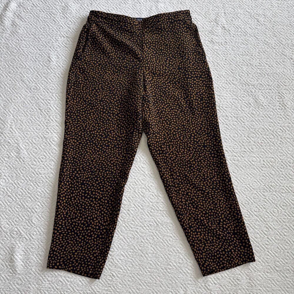 J. Crew Women’s Black Brown Printed Jamie Ankle Pant Sz 12
